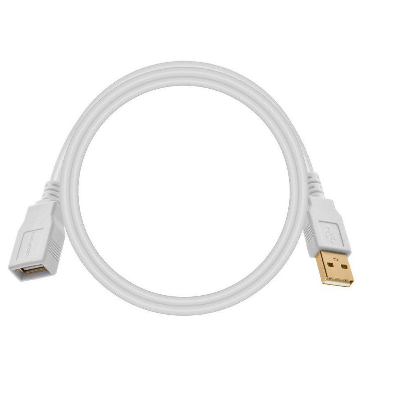Monoprice USB 2.0 Extension Cable - 3 Feet - White | USB Type-A Male to USB Type-A Female, 4 of 7