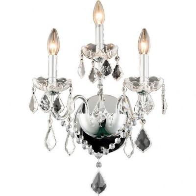 Elegant Lighting St. Francis 3 light Chrome Wall Sconce Clear Royal Cut Crystal