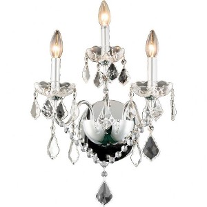 Elegant Lighting St. Francis 3 light Chrome Wall Sconce Clear Royal Cut Crystal - 1 of 4