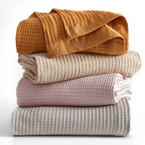 100% Cotton 300GSM Solid Waffle Blanket - Isla Jade - 1 of 4
