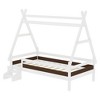 Okak Twin/Full House-Shaped Floor Canopy Beds with Stairs & Fence,Solid Wood Bed Frame for Kids,Teens,No Spring Box Needed - 4 of 4