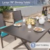 ALAULM 7 Piece Patio Dining Set Outdoor Furniture, Patio Furniture Set 6 Rattan Chairs and Large Metal Table with Umbrella Cutout for Garden, Blue - 2 of 4