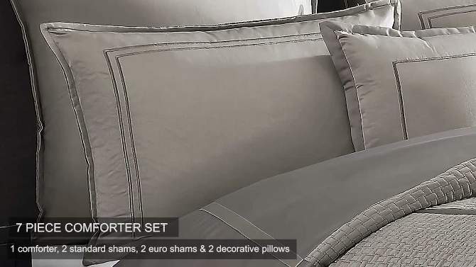 Riverbrook Home 7pc Queen Kendall Comforter Bedding Set Gray, 2 of 10, play video