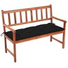 vidaXL Outdoor Patio Bench Wooden Garden Bench with Cushion Solid Wood Acacia - Black 47.2" x 19.7" x 2.8" - 2 of 4