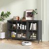 Ridstar 55.1 in. W Modern Sideboard Buffet Cabinet with Storage, Adjustable Feet & Glass Doors For Living Room, Bedroom & Dining Room-Black - 3 of 4