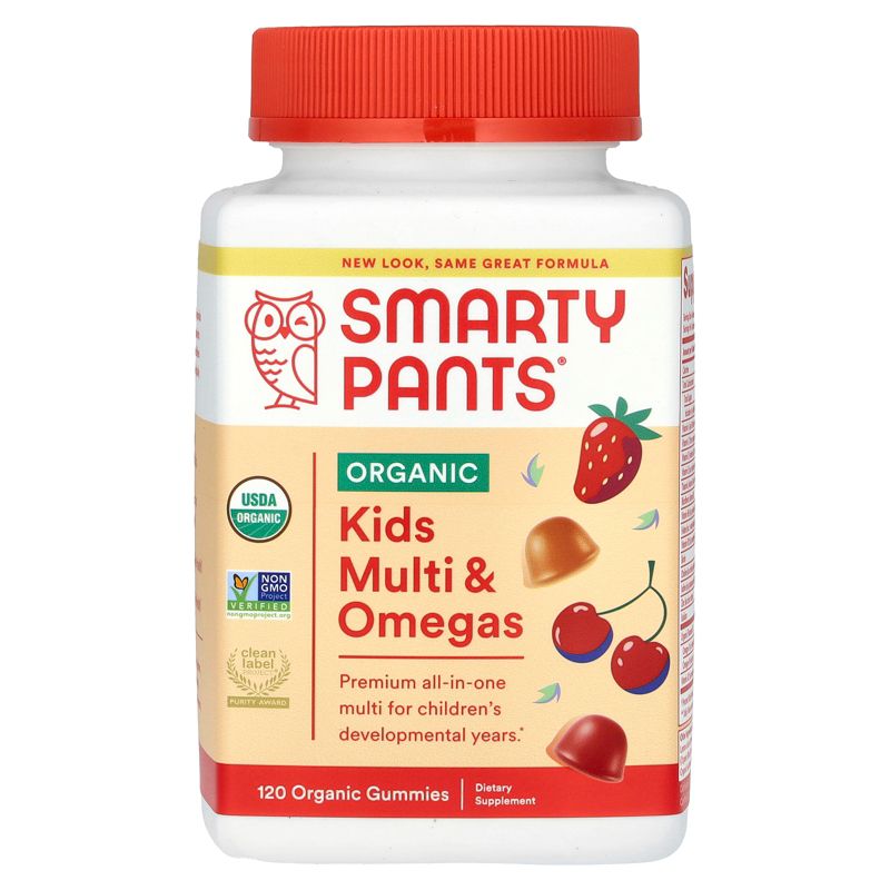 SmartyPants Organic Kids Multivitamin, Daily Gummy Vitamins: Probiotics, Vitamin C, D3, Zinc, & B12 for Immune Support, Energy & Digestive Health,, 1 of 3