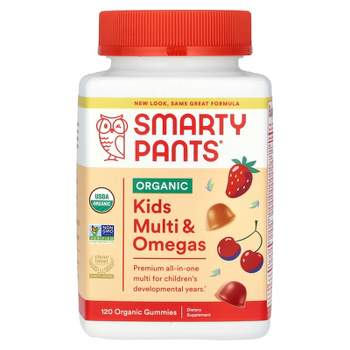 SmartyPants Organic Kids Multivitamin, Daily Gummy Vitamins: Probiotics, Vitamin C, D3, Zinc, & B12 for Immune Support, Energy & Digestive Health,