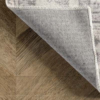 Brielle Gray 4' x 6' Washable Medallion Area Rug