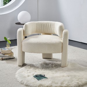 CENGHU 34.65" Wide Boucle Upholstery Accent Chair, Comfy Living Room Chair, Upholstered Armchair, for Bedroom, Reading Room, Office - 1 of 4