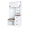 TIRAMISUBEST 40.2'' Wide Hall Tree with Storage Bench,Modern Entryway Bench with Coat Rack, 3 Shelves and Drawers,3 Sturdy Hooks - 4 of 4