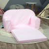 Delsit Lightweight Toddler and Kid Sized Couch 2 in 1 Flip Open Foam Sofa Bed Lounger with Removable Cover for Bedrooms & Living Rooms, Pink Polka Dot - image 3 of 4