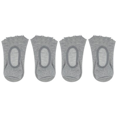 Unique Bargains Non-Slip Yoga Socks Five Toe Socks Pilates Barre Ballet  Socks for Women with Grips Gray 2 Pair