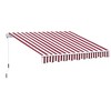 VisioGear Retractable Awning, 10'*8' Patio Awnings with Manual Crank Handle for Deck, Yard, Red & White, 120"*96"*59" - 2 of 4