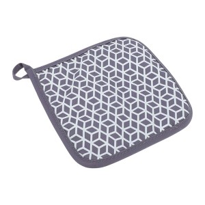 Unique Bargains Pot Holders Geometric Resin Square Silicone Cotton Cloth Gray - 1 of 4