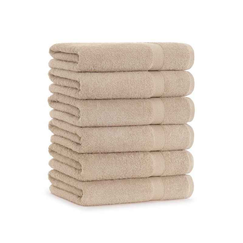 Arkwright True Color Bath Towels - (Pack of 6) Lightweight Absorbent Bathroom Towel, Quick Dry Linen, 25 x 52 in, 1 of 5