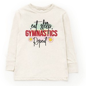 The Juniper Shop Eat Sleep Gymnastics Repeat Youth Long Sleeve Tee - 1 of 4