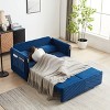 NicBex Convertible Sofa Bed Couch with Arm Pockets & Adjustable Backs,Velvet Upholstered Loveseat Sofa for Living Room,Bedroom - 3 of 4