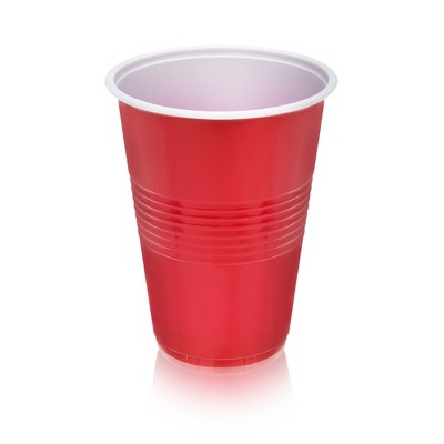 [200 Pack] 16 oz Red Plastic Cups - Red Disposable Plastic Party Cups Crack Resistant - Great for Beer Pong, Tailgate, Birthday Parties, Gatherings