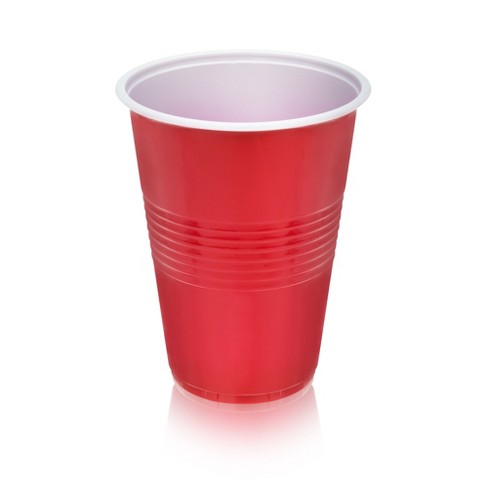 True Red Party Cups, Disposable Cups, Drink Cups for Cocktails and Beer, 16  Ounce Capacity, Plastic, Red, Set of 50