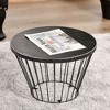 CAVINAS 16" Steel Patio Side Table,Hourglass Outdoor End Table,Detachable Accent Table for Outdoor&Indoor Use,Outdoor Furniture,Modern Coffee Table - 2 of 4
