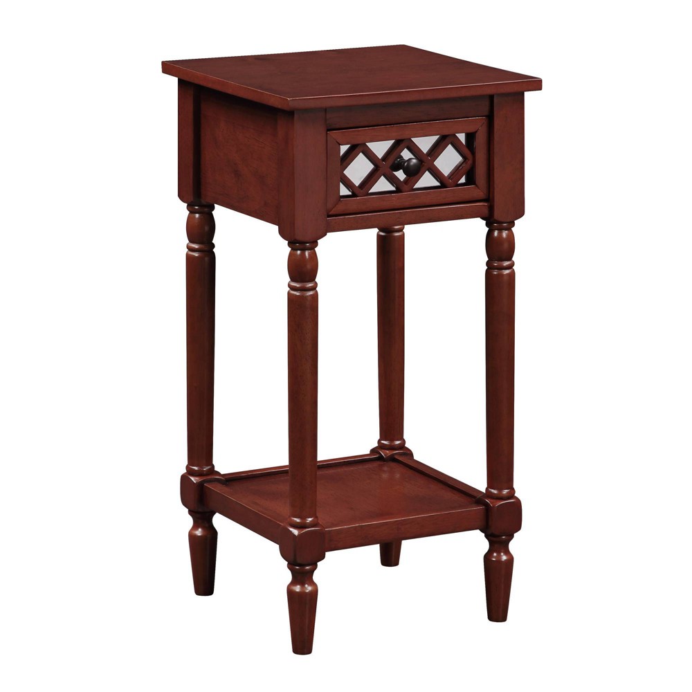 Photos - Dining Table French Country Khloe Deluxe 1 Drawer Accent Table with Shelf Mahogany - Br