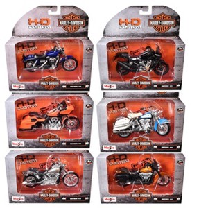 Motorcycle Models of Harley-Davidson Motorcycles 6 piece Set Series 44 1/18 Diecast Motorcycle Models by Maisto - 1 of 4