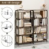 5-Tier Tall Floor Standing Bookshelf, Vintage Display Storage Open Bookcase, Industrial Organizer for School Living Room Bedroom Home Office - 4 of 4
