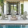 Arceso Folding Adirondack Chair,  15 Inch HDPS Fire Pit Patio Chairs Weather Resistant, Modern Plastic Outdoor Chairs with Cup Holder - 3 of 4