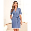 Women's Robe Lightweight Soft Bathrobe Sleepwear Ladies Loungewear with Pockets - 2 of 4