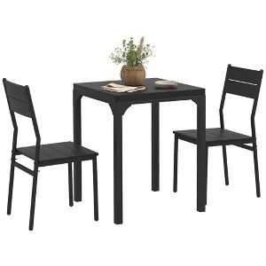 3-Piece Dining Set with Kitchen Table and Chairs for Breakfast Nook, Small Space, Apartment - 1 of 4