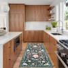 Washable Rug for Bedroom Modern Non Slip Botanical Accent Rug Soft Flower Throw Floor Cover Floral Rugs Indoor Decor - 2 of 4