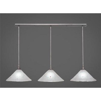 Toltec Lighting Any 3 - Light Chandelier in  Brushed Nickel with 12" Frosted Crystal Shade