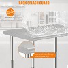 36"x24" Stainless Steel Prep Table, Stainless Steel Workbench, 662 lbs Load Capacity, 3-Stage Adjustable Shelf, with Hook, Arc Corner Edge - 3 of 4