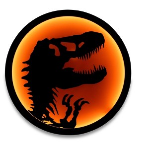 Ukonic Jurassic Park T-Rex Logo LED Wall Light Sign | 12 Inches Tall - 1 of 4