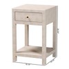 Baxton Studio Dansby Faux Shagreen 1 Drawer End Table Beige/Brass - 4 of 4