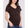 Women's V-Neck Side-Ruched Maternity Short Sleeve Tee | Motherhood Maternity - 3 of 4