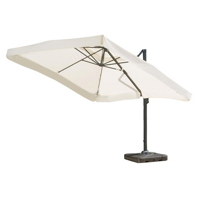 Yuma 10' Square Cantilever Canopy Sunshade with Base - Beige - Christopher Knight Home