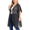 Agnes Orinda Women's Plus Size Cardigan Polka Dots Bell Sleeve Chiffon Summer Cardigans - image 2 of 4