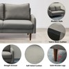 Velvet Loveseat Mid-Century Modern Sofa Tufted Couch with Wooden Legs for Living Room - 4 of 4