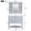 Bathroom Vanity With Medicine Cabinet,Bathroom Mirror Cabinet With Adjustable Shelf,Bathroom Floor Cabinet With Drawers-Cuddlewood - 4 of 4