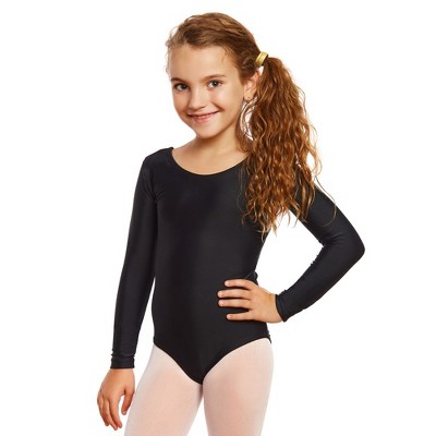 Leveret Girls Long Sleeve Leotard Black Xl (12-14) : Target