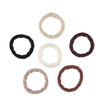 sc&#252;nci No Damage Super Comfy Textured Hosiery Hair Elastics - Neutral - All Hair - 6pk