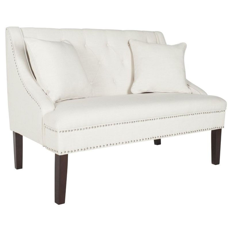 Zoey Settee with Silver Nailheads  - Safavieh, 3 of 9