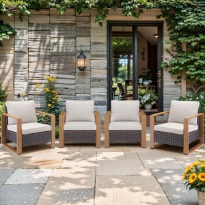Gymojoy 4 Pieces Outdoor Patio Chairs Club Chair Set for Garden - 1 of 4