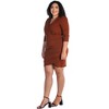 24seven Comfort Apparel V Neck Elbow Sleeve Knee Length Plus Size Coktail Dress - 2 of 4