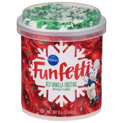Pillsbury Baking Holiday Funfetti Red Vanilla Frosting - 15.6oz