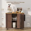 Celebalcony 39.8" W Kitchen Island Cart on Wheels Rolling Portable Dining Room Serving Utility Carts Mobile Movable with Drawers Cabinet - 2 of 4