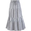 Collections Etc Striped Tiered Pull-On Elasticized Drawstring Waist Skirt - 3 of 4