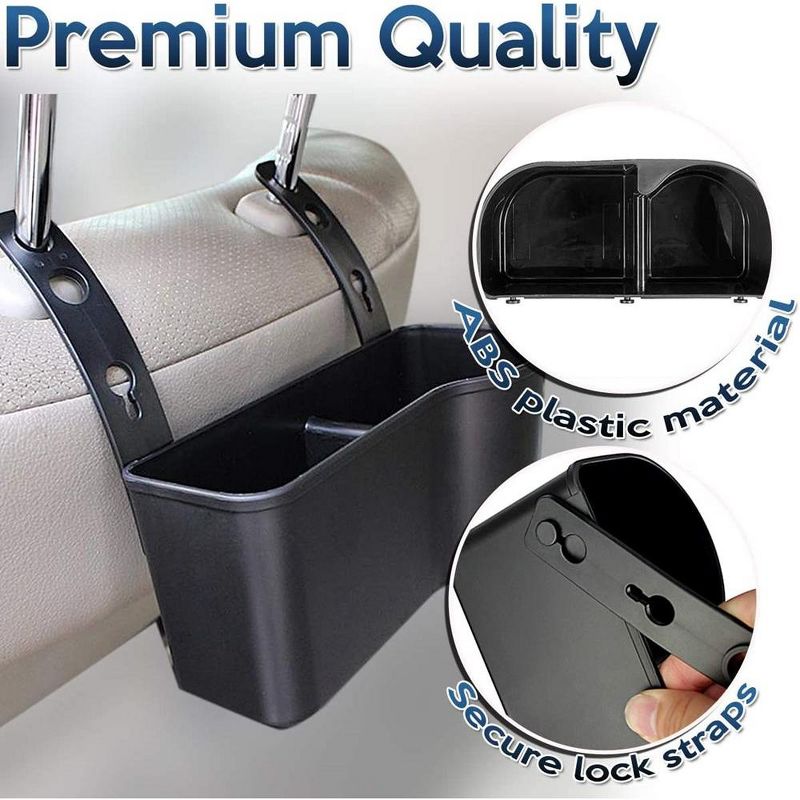 Zone Tech Car Headrest Food and Drink Tray Organizer - Classic Black Portable Premium Quality Car Tray for All Your Needs, 2 of 8