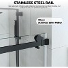 Whizmax Shower Door, Frameless Sliding Shower Door,Waterproof Glass Shower Door with Stainless Steel Handle,5/16" (8mm),Matte Black - 3 of 4